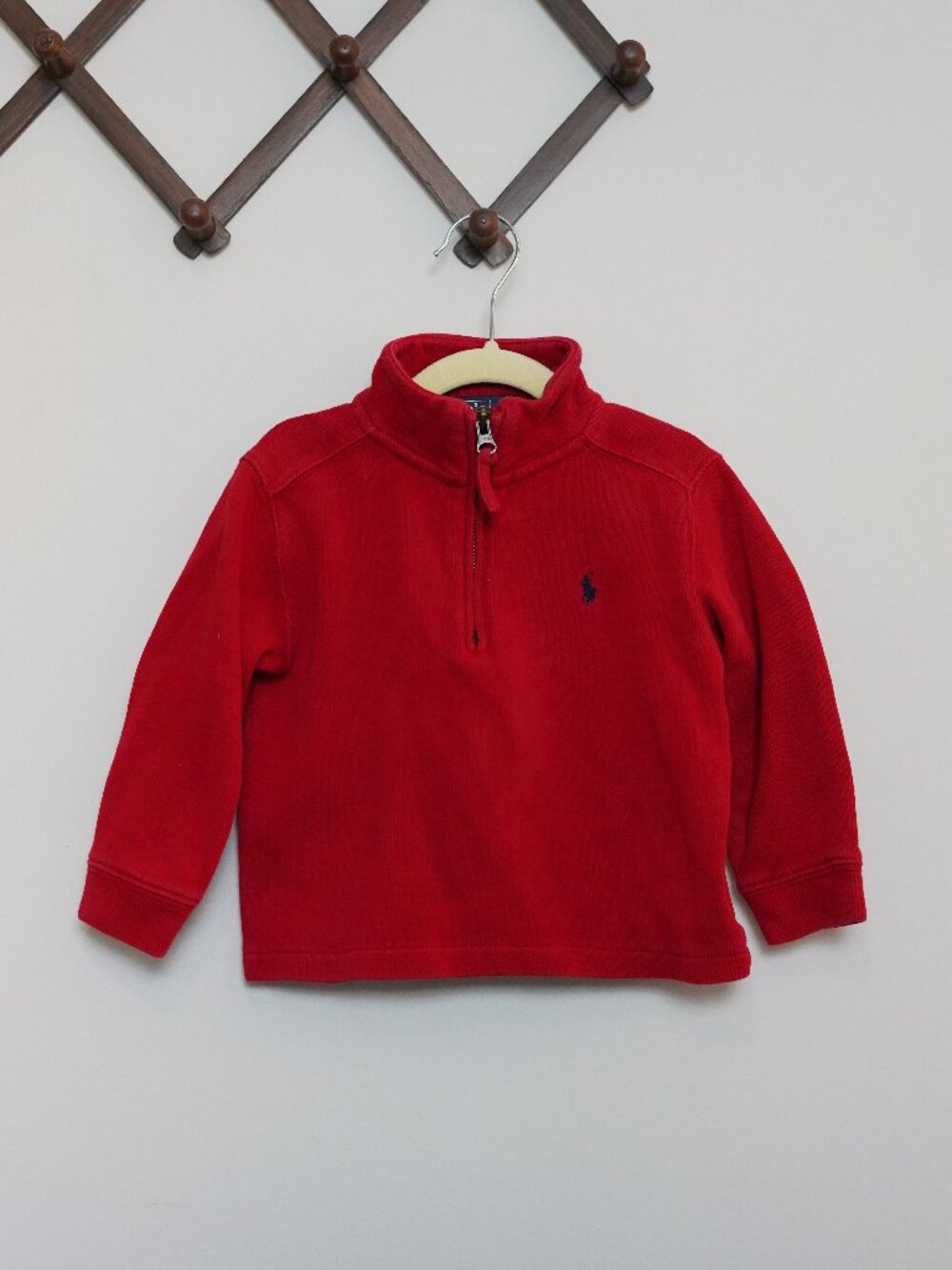 Polo Ralph Lauren Red Pullover Quarterzip Sweater - Size 2T